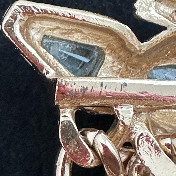 Bracelet Designer Gold Plated - Alligator Clasp with Natural Stones. Some wear. - Picture 9 of 9